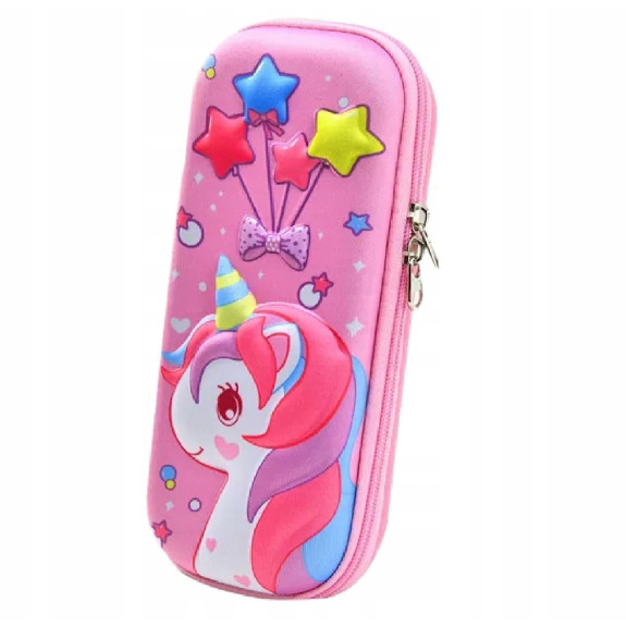 Dwukomorowy Pojemny Piórnik - Saszetka Jednorożec (C044) 2