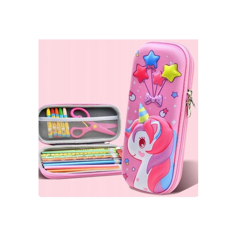 Dwukomorowy Pojemny Piórnik - Saszetka Jednorożec (C044)