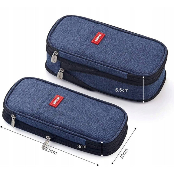 Granatowy Piórnik Organizer Szkolny Saszetka