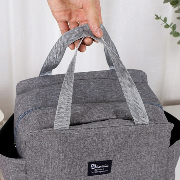Lekka Torba termiczna na jedzenie lunch box Szara, mała torba termiczna