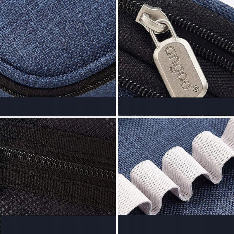 Granatowy Piórnik Organizer Szkolny Saszetka