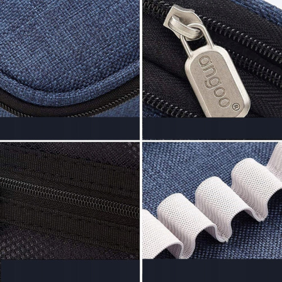 Granatowy Piórnik Organizer Szkolny Saszetka