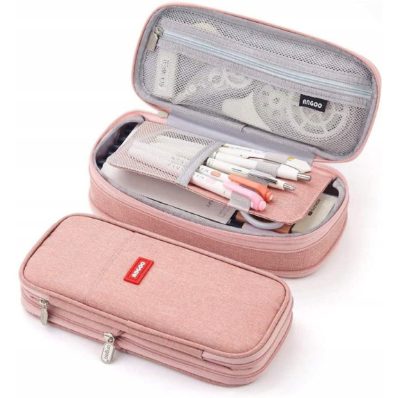 Różowy Piórnik Organizer Szkolny Saszetka