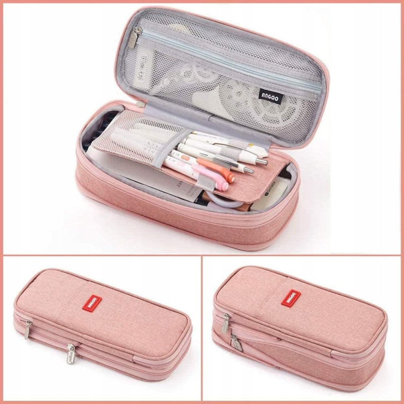 Różowy Piórnik Organizer Szkolny Saszetka