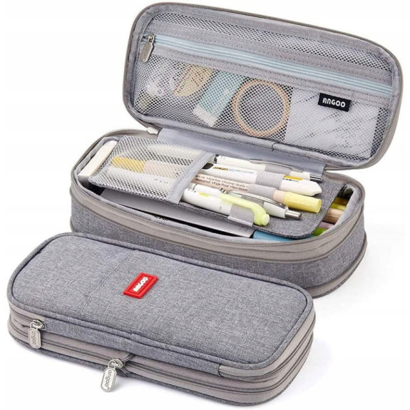 Szary Piórnik Organizer Szkolny Saszetka