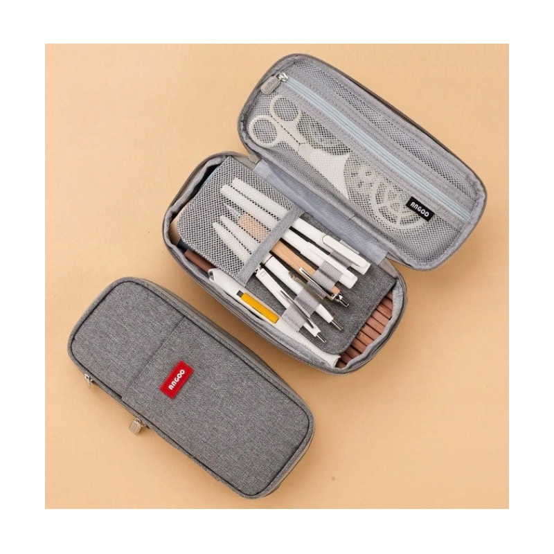 Szary Piórnik Organizer Szkolny Saszetka