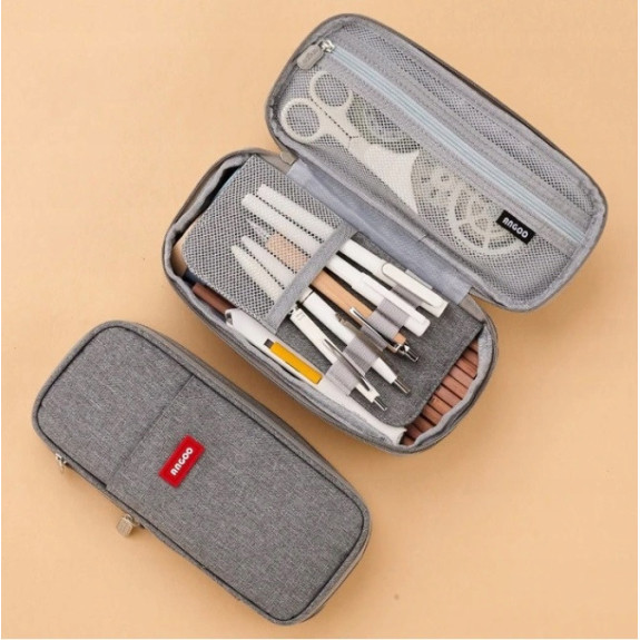 Szary Piórnik Organizer Szkolny Saszetka