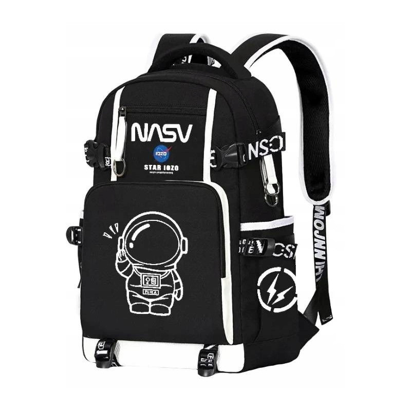 Plecak świecący w ciemności z piórnikiem i brelokiem wodoodporny plecak młodzieżowy na laptopa (D083)