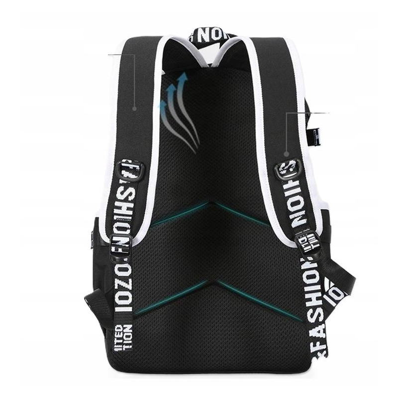 Plecak świecący w ciemności z piórnikiem i brelokiem wodoodporny plecak młodzieżowy na laptopa (D083)