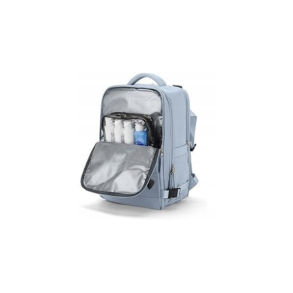 PAKKO Wielofunkcyjny plecak niebieski z portem USB wodoodporny bagaż podręczny 40x20x25 z kieszenią na buty i laptopa (T500)