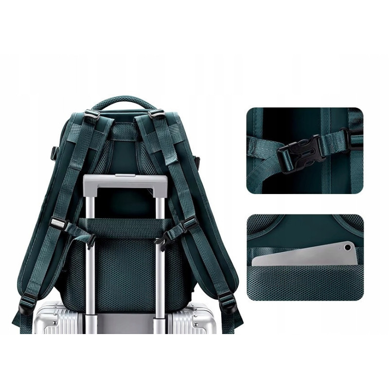 PAKKO Wielofunkcyjny plecak morski z portem USB wodoodporny bagaż podręczny 40x20x25 z kieszenią na buty i laptopa (USB T500)