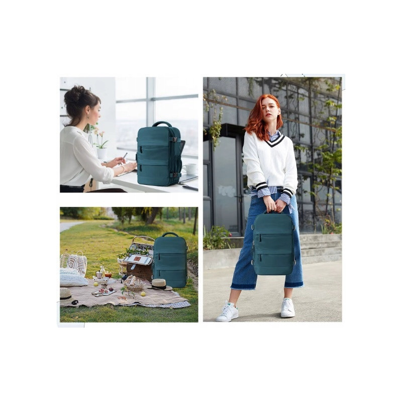 PAKKO Wielofunkcyjny plecak morski z portem USB wodoodporny bagaż podręczny 40x20x25 z kieszenią na buty i laptopa (USB T500)