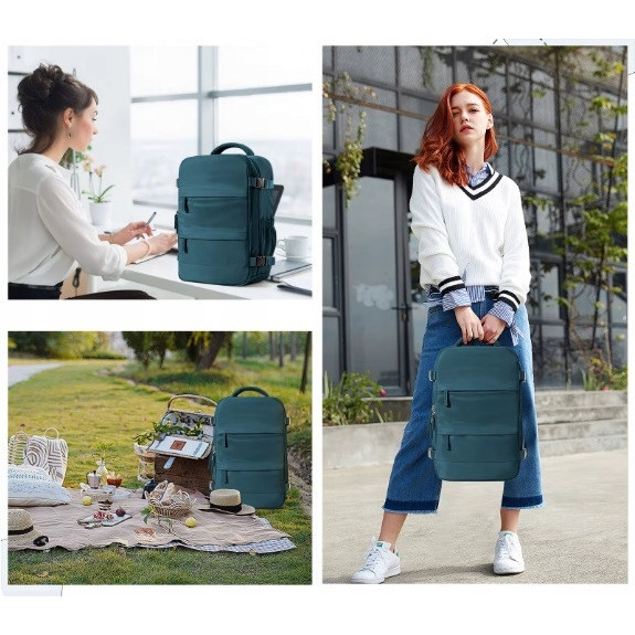 PAKKO Wielofunkcyjny plecak morski z portem USB wodoodporny bagaż podręczny 40x20x25 z kieszenią na buty i laptopa (USB T500)