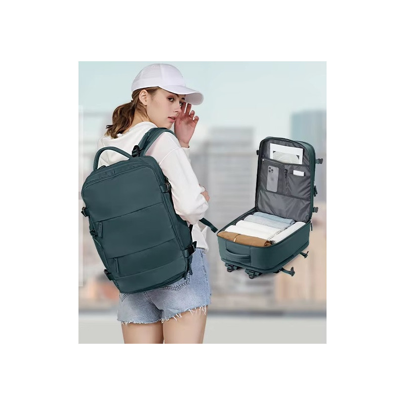 PAKKO Wielofunkcyjny plecak morski z portem USB wodoodporny bagaż podręczny 40x20x25 z kieszenią na buty i laptopa (USB T500)