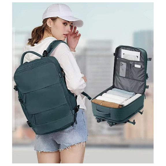 PAKKO Wielofunkcyjny plecak morski z portem USB wodoodporny bagaż podręczny 40x20x25 z kieszenią na buty i laptopa (USB T500)