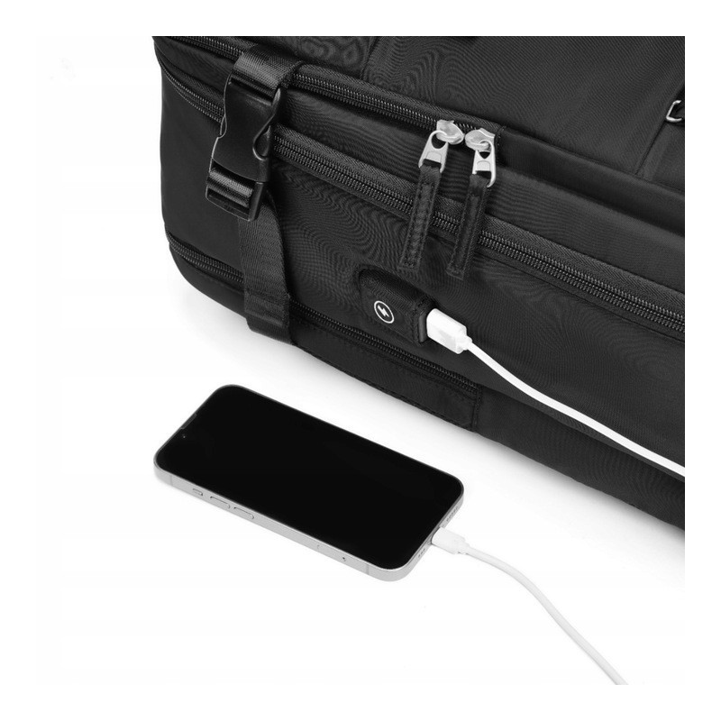 PAKKO Wielofunkcyjny plecak morski z portem USB wodoodporny bagaż podręczny 40x20x25 z kieszenią na buty i laptopa (USB T500)