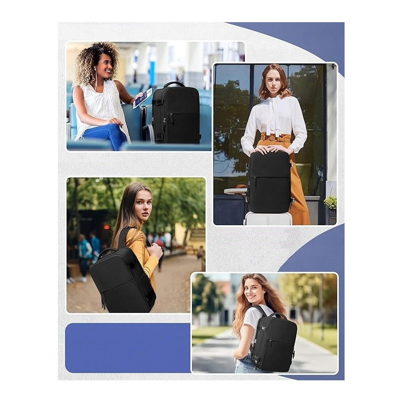 PAKKO Bagaż Podręczny do Samolotu Wizzair Rayanair 40x20x25 USB z kieszenią na laptopa (T140)