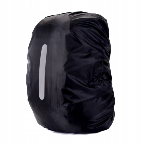 Pokrowiec przeciwdeszczowy na plecak 60L zielony, wodoodporny, z paskiem odblaskowym Pokrowiec przeciwdeszczowy na plecak 60L zielony, wodoodporny, z paskiem odblaskowym