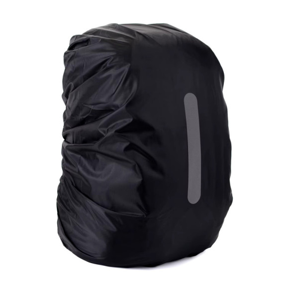 Pokrowiec przeciwdeszczowy na plecak 45L M, czarny, wodoodporny, z paskiem odblaskowym Pokrowiec przeciwdeszczowy na plecak 45L M, czarny, wodoodporny, z paskiem odblaskowym