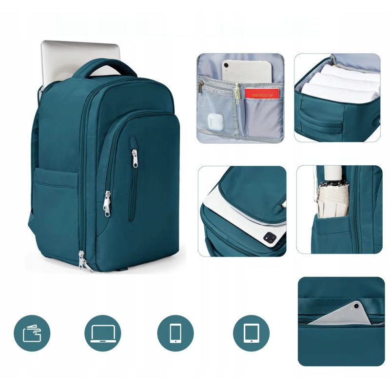 Plecak PAKKO Bagaż Podręczny do Samolotu Wizzair Rayanair 40x20x25 USB T130