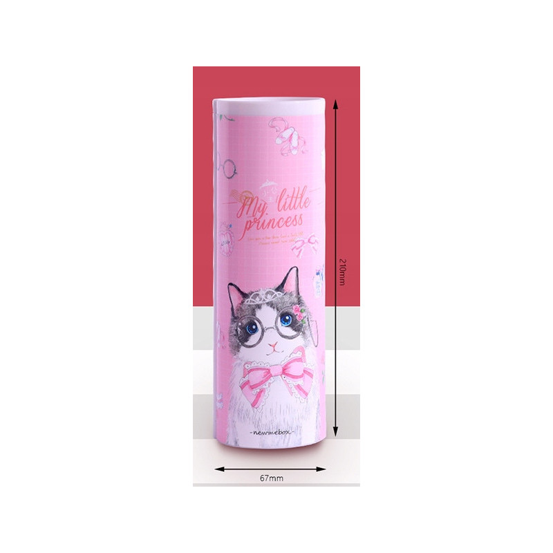 Różowy Piórnik Wielofunkcyjny Tuba z Kotkiem