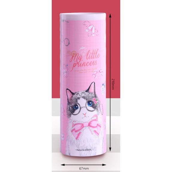 Różowy Piórnik Wielofunkcyjny Tuba z Kotkiem