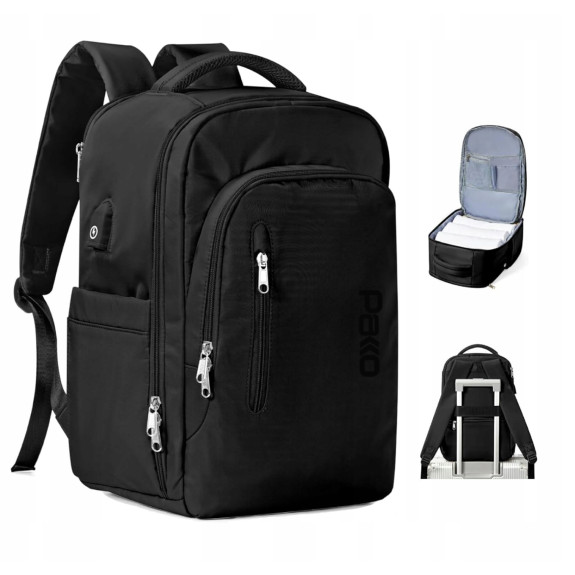 Plecak PAKKO Bagaż Podręczny do Samolotu Wizzair Rayanair 40x20x25 USB T130