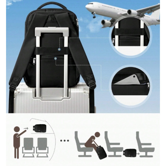 Plecak PAKKO Bagaż Podręczny do Samolotu Wizzair Rayanair 40x20x25 USB T130
