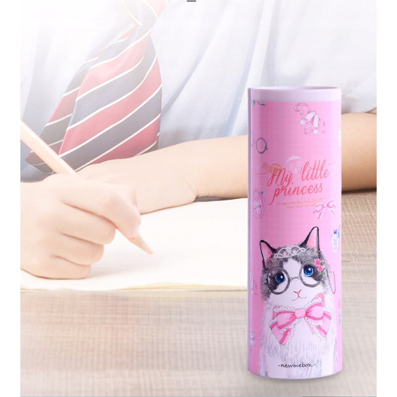 Różowy Piórnik Wielofunkcyjny Tuba z Kotkiem