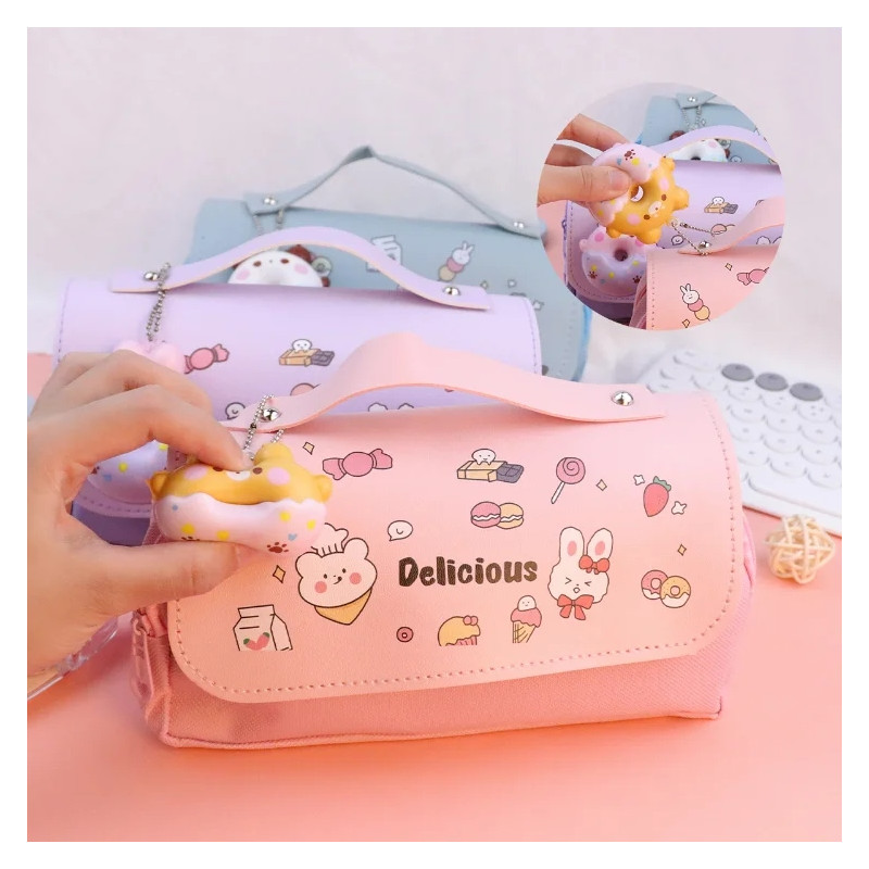 PIÓRNIK szkolny wielofunkcyjny saszetka kotek SZKOŁA (C036)