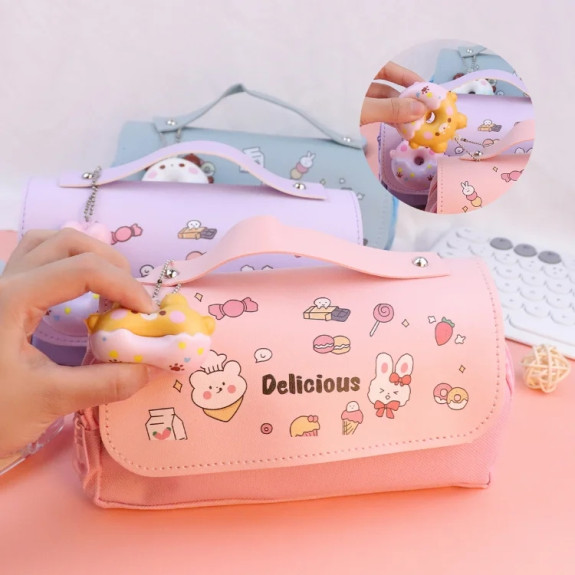 PIÓRNIK szkolny wielofunkcyjny saszetka kotek SZKOŁA (C036)