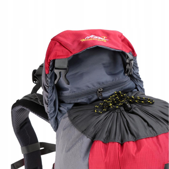 Plecak turystyczny 45+5l Climber 1 CZERWONY z pokrowcem trekkingowy