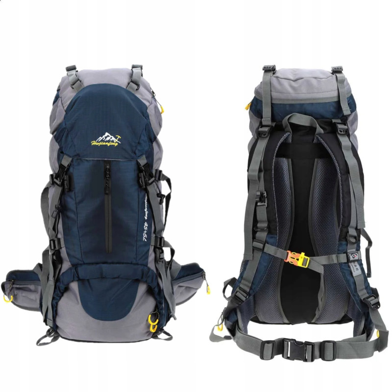 Plecak turystyczny 45+5l Climber 1 GRANATOWY z pokrowcem trekkingowy w góry