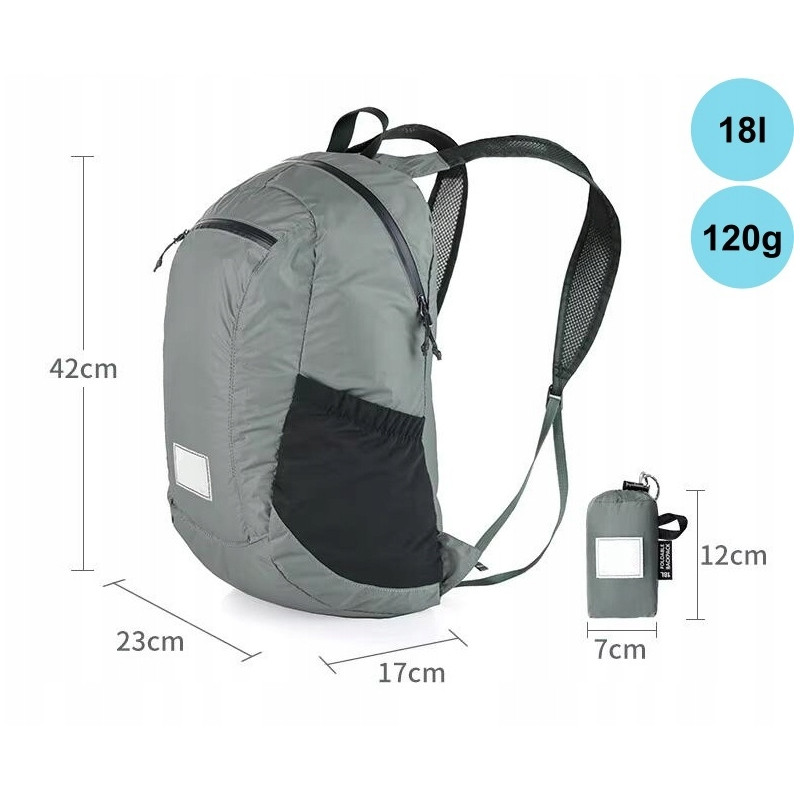 Plecak turystyczny damski męski mały 18l Czarny plecaczek bagaż podręczny (PT037)