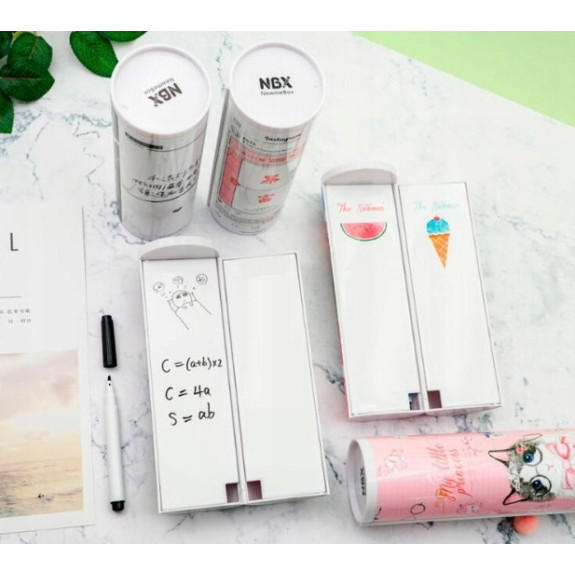 Różowy Piórnik Wielofunkcyjny Tuba z Kotkiem