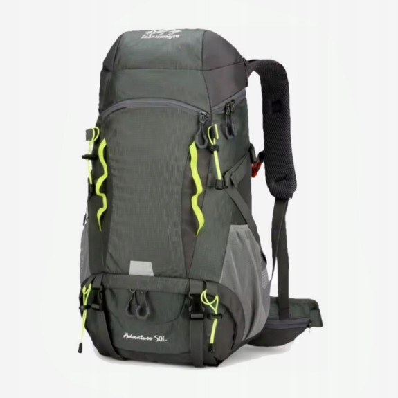 Plecak turystyczny 50L Climber 2 SZARY w góry trekkingowy usztywniane plecy 2