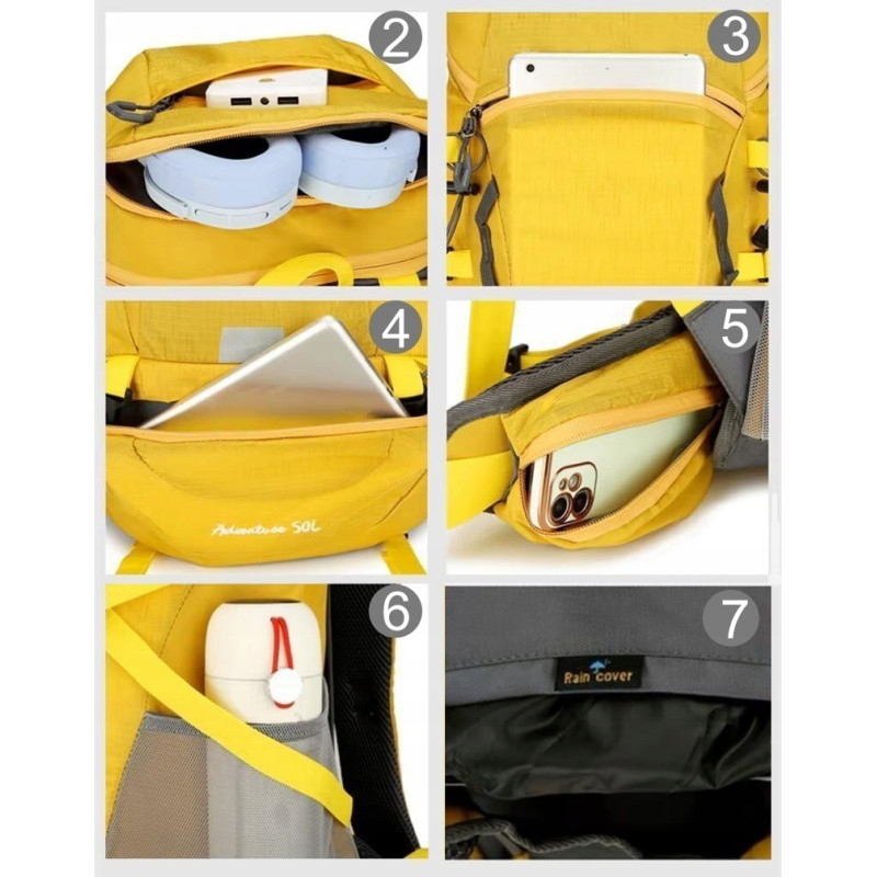 Plecak turystyczny 50L Climber 2 SZARY w góry trekkingowy usztywniane plecy