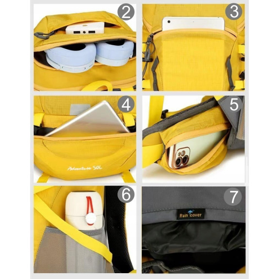 Plecak turystyczny 50L Climber 2 SZARY w góry trekkingowy usztywniane plecy