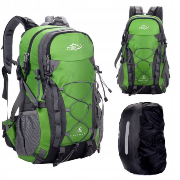 Plecak turystyczny 25L Traper 1 ZIELONY z pokrowcem przeciwdeszczowym 45l M