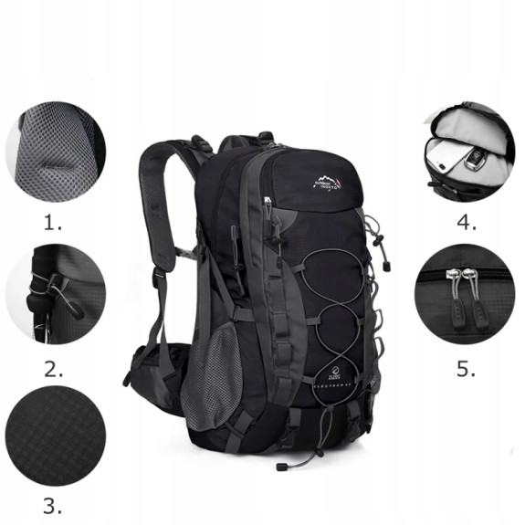 PLecak turystyczny 25L Traper 1 NIEBIESKI pokrowcem przeciwdeszczowym 45l M (PT014)