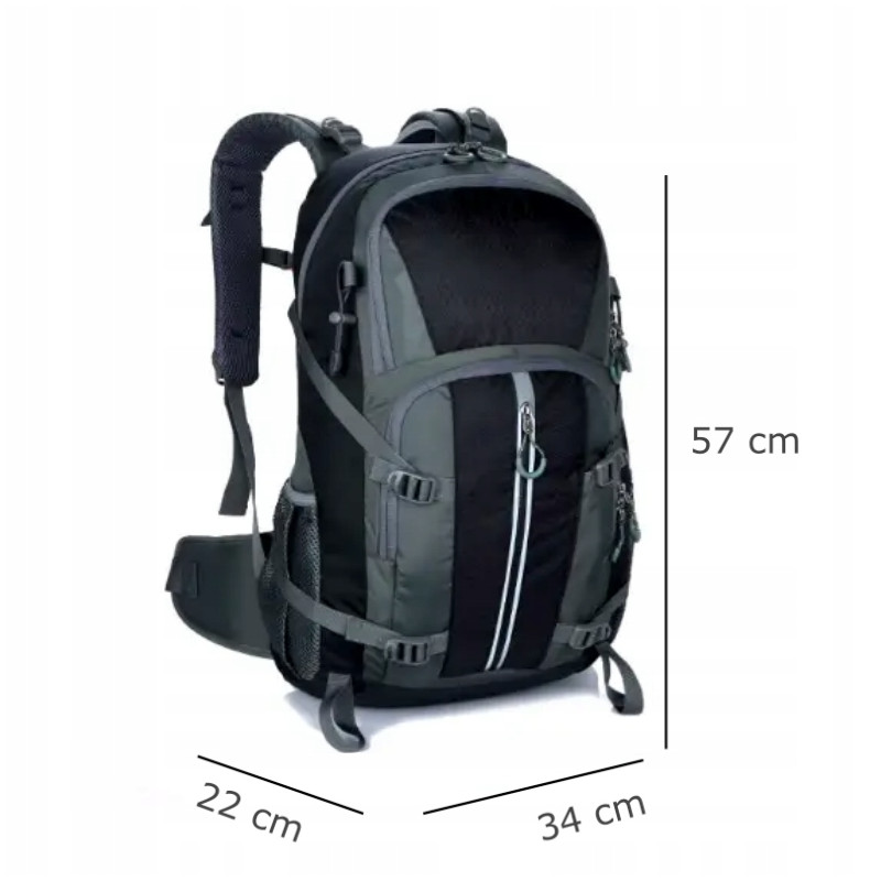 Plecak turystyczny 40L Traper 2 BLACK z pokrowcem przeciwdeszczowym 45l M