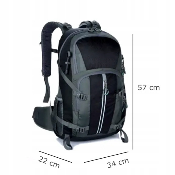 Plecak turystyczny 40L Traper 2 BLACK z pokrowcem przeciwdeszczowym 45l M