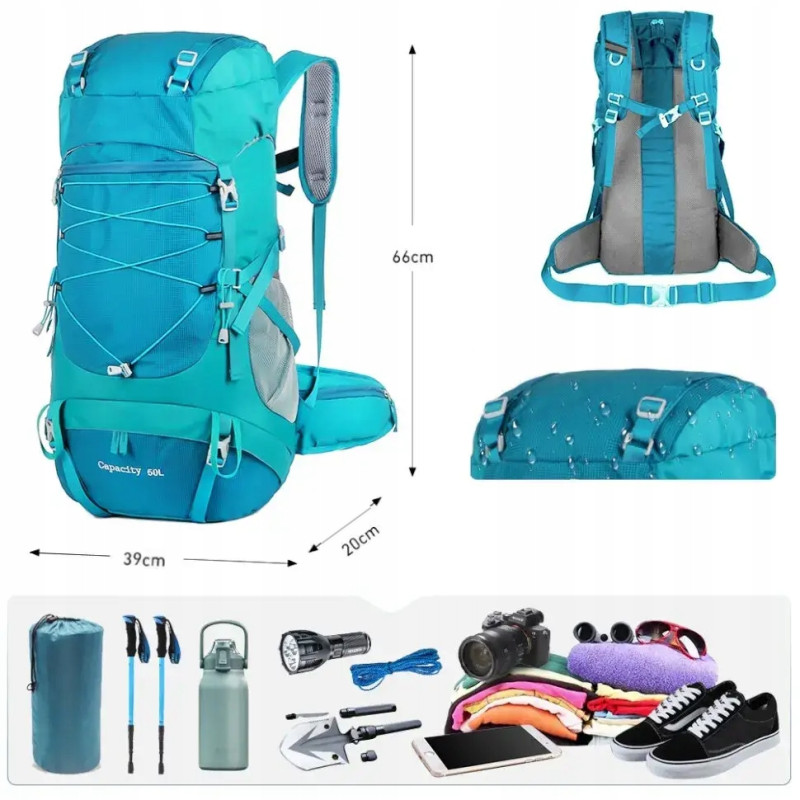 Plecak turystyczny 50L Traper 4 NIEBIESKI górski Trekkingowy damski męski