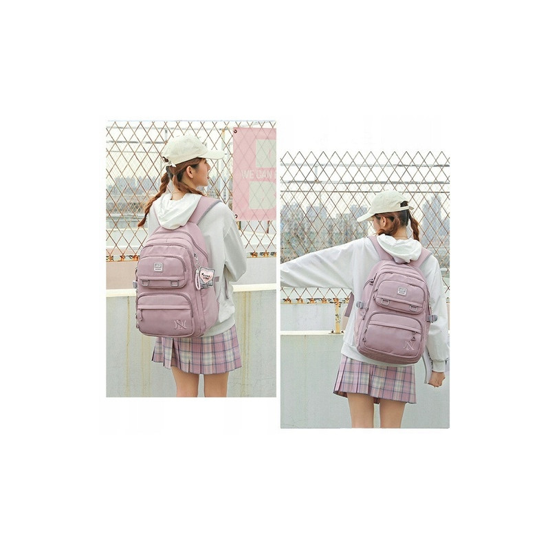 PLECAK szkolny młodzieżowy PAKKO duży tornister torba szkoła RÓŻOWY (D088)