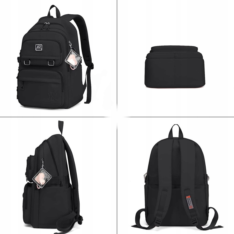 PLECAK szkolny młodzieżowy PAKKO duży tornister torba szkoła CZARNY (D088)