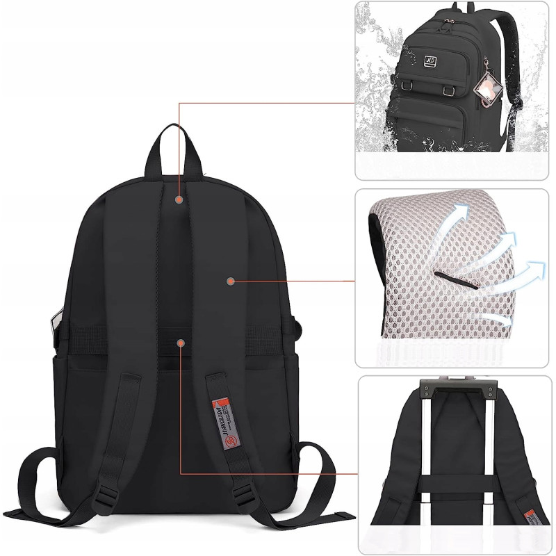 PLECAK szkolny młodzieżowy PAKKO duży tornister torba szkoła CZARNY (D088)