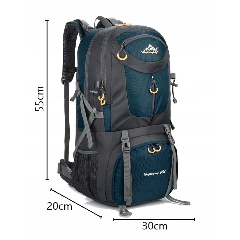 Sportowy plecak turystyczny duży 60l M | 61 x 38 x 23 (i301)