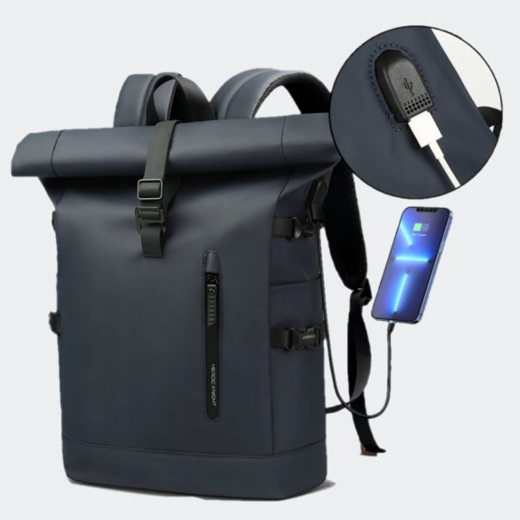 Plecak Miejski Biznesowy Męski Wodoodporny PREMIUM Kieszeń na laptopa 15.6 (PT038)