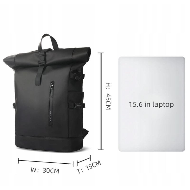 Plecak Miejski Biznesowy Męski Wodoodporny PREMIUM Kieszeń na laptopa 15.6 (PT038)