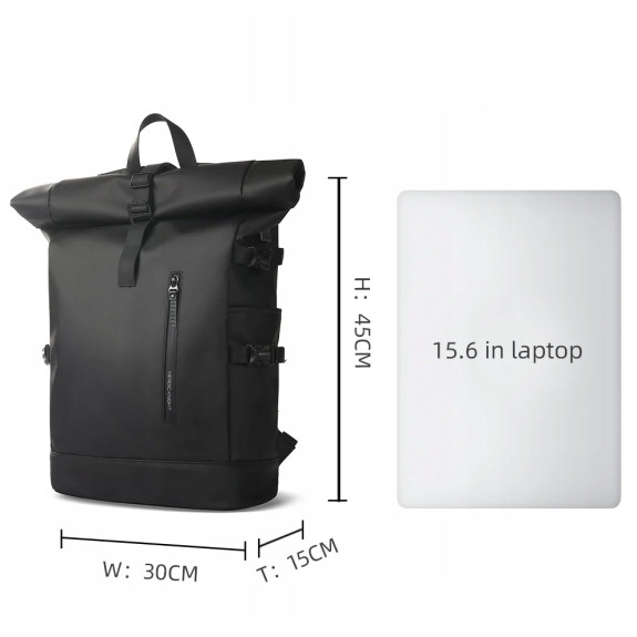 Plecak Miejski Biznesowy Męski Wodoodporny PREMIUM Kieszeń na laptopa 15.6 (PT038)